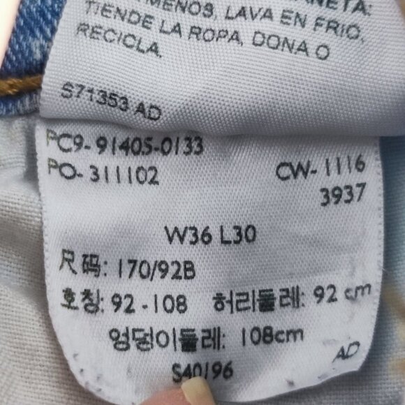 Signature by Levi Strauss jeans men's size W36/L30 denim blue Relaxed Straight - Picture 7 of 14